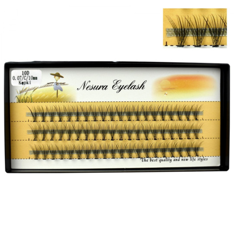 RZĘSY KĘPKI NESURA GĘSTE 10D 60 sztuk 10mm SKRĘT C RZĘSY KĘPKI NESURA GĘSTE 10D 60 sztuk 10mm SKRĘT C