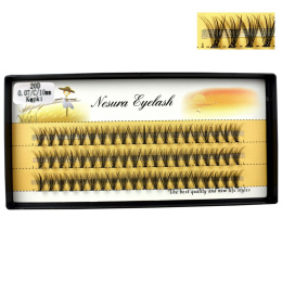 RZĘSY KĘPKI NESURA GĘSTE 20D 60 sztuk 10mm SKRĘT C