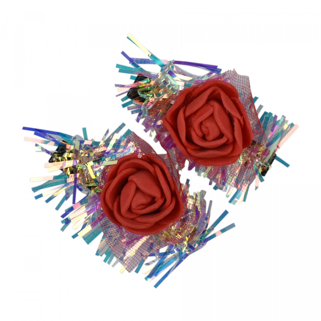 ZESTAW 2 Spinki Kwiatki Wianek na włosy Kwiaty róż