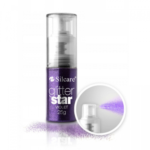 Silcare Brokat Glitter Star z pompką Violet 25g