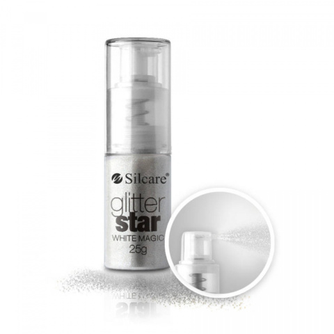 Silcare Brokat Glitter Star z pompką White M 25 g Silcare Brokat Glitter Star z pompką White M 25 g