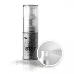 Silcare Brokat Glitter Star z pompką Silver 25 g
