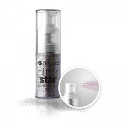 Silcare Brokat Glitter Star z pompką Silver M 25 g Silcare Brokat Glitter Star z pompką Silver M 25 g