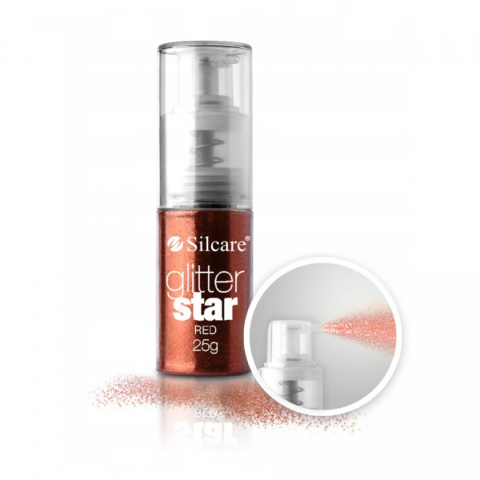 Silcare Brokat Glitter Star z pompką Red 25 g Silcare Brokat Glitter Star z pompką Red 25 g