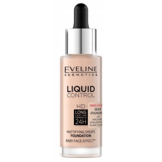Eveline Cosmetics Liquid Control HD Podkład do Ttwarzy No 02 - Soft Porcelain