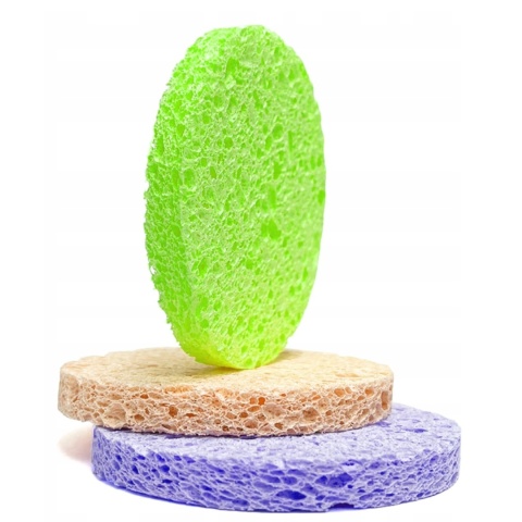 Gąbek Gąbeczek DO DEMAKIJAŻU oczyszczania mycia twarzy CELULOZOWE - 3szt