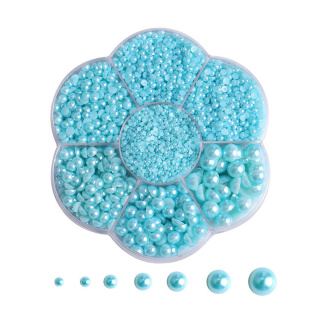 OZDOBY DO PAZNOKCI 3D PEREŁKI DO PAZNOKCI RÓŻNE ROZMIARY 5600 szt. Sea Blue