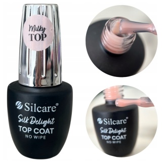 Silcare Hybrydowy Top Coat No Wipe Silk Delight 9 ml Bez Przemywania