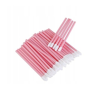 Aplikatory Welurowe do Ust i Rzęs - 50 szt Różowe