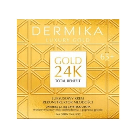 DERMIKA LUXURY GOLD 24K KREM LUKSUSOWY REKONSTRUKTOR MŁODOŚCI 65+ 50ML