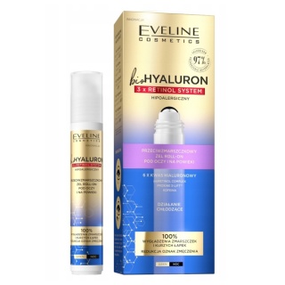 EVELINE BioHyaluron 3xRetinol przeciwzmarszczkowy żel roll-on pod oczy