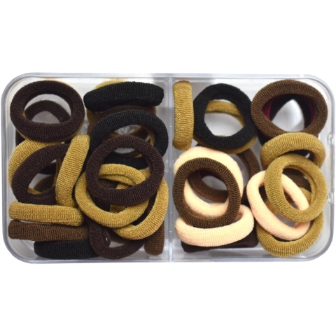 Gumki / Frotki do Włosów Kolorowe Zestaw 40 Sztuk - Beże i Brąze