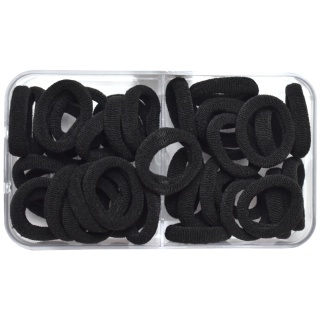 Gumki / Frotki do Włosów Kolorowe Zestaw 40 Sztuk - Czarne