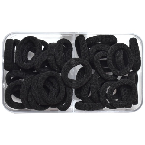 Gumki / Frotki do Włosów Kolorowe Zestaw 40 Sztuk - Czarne