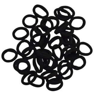 Gumki / Frotki do Włosów Kolorowe Zestaw 40 Sztuk - Czarne