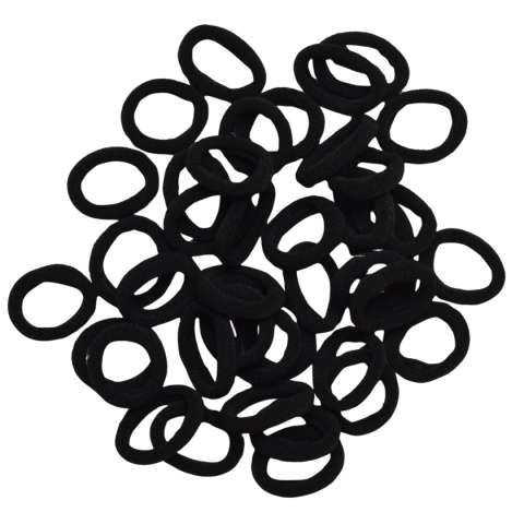 Gumki / Frotki do Włosów Kolorowe Zestaw 40 Sztuk - Czarne