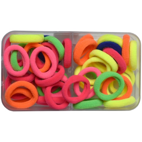Gumki / Frotki do Włosów Kolorowe Zestaw 40 Sztuk - Neonowe