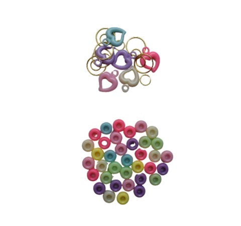 Koraliki do Włosów - Zestaw - Nawlekane + Koraliki Ozdoby - Tunel