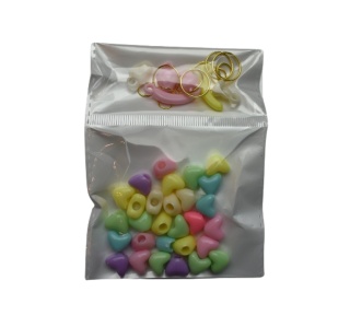 Koraliki do Włosów - Zestaw - Nawlekane + Koraliki Ozdoby - Serca