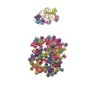 Koraliki do Włosów - Zestaw - Nawlekane + Koraliki Ozdoby - Tuby