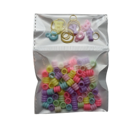 Koraliki do Włosów - Zestaw - Nawlekane + Koraliki Ozdoby - Tuby