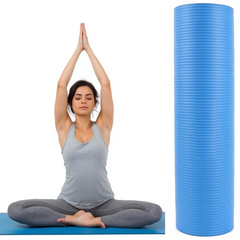 Mata do Ćwiczeń Jogi Fitness Gimnastyczna Gruba NBR 183x61x1cm Treningowa