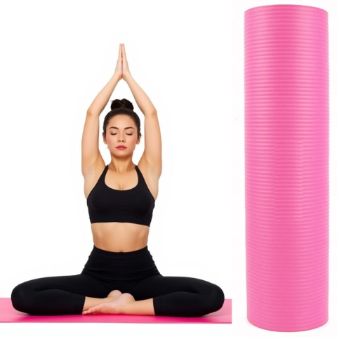 Mata do Ćwiczeń Jogi Fitness Gimnastyczna Gruba NBR 183x61x1cm Treningowa