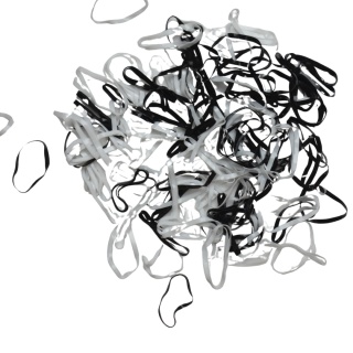 Profesjonalne Silikonowe Gumki do Włosów Czarno-Biały Recepturki - 160 szt