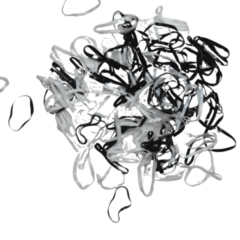 Profesjonalne Silikonowe Gumki do Włosów Czarno-Biały Recepturki - 160 szt