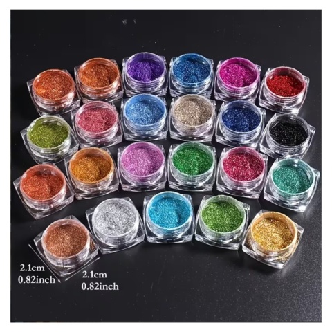 23x Metalicznych Chromowych Proszków do Paznokci- Glass Efekt Lustra MIrror