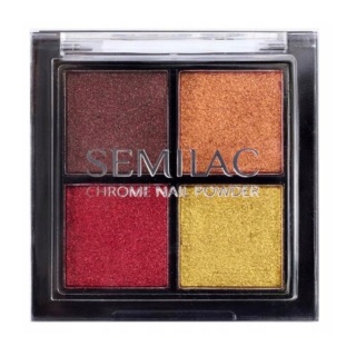 SEMILAC PYŁEK DO PAZNOKCI ZESTAW METALICZNYCH PYŁKÓW NA PALETCE CHROME 02