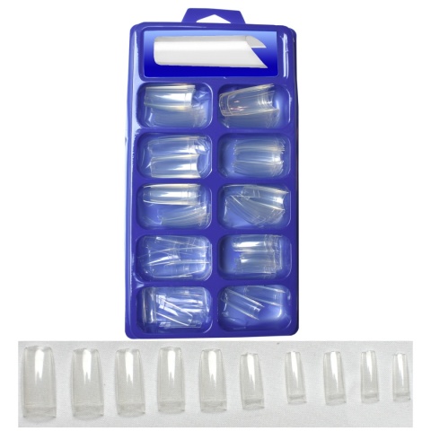 Tipsy Clear 100 sztuk Przezroczyste Tunelowe Bez Kieszonki - Kwadratowe