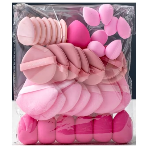 Mega Zestaw Gąbek Do Makijażu Make-up Gąbka 35 szt. Różowy