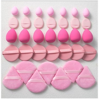 Mega Zestaw Gąbek Do Makijażu Make-up Gąbka 35 szt. Różowy