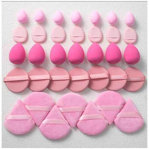 Mega Zestaw Gąbek Do Makijażu Make-up Gąbka 35 szt. Różowy