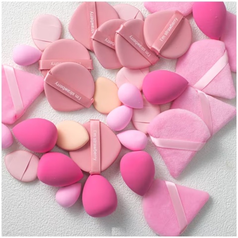 Mega Zestaw Gąbek Do Makijażu Make-up Gąbka 35 szt. Różowy