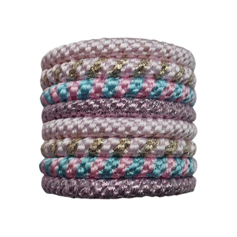 Zestaw Gumek Frotek Elastyczne Frotki Gumki Mocne do Włosów 8 szt Różowe