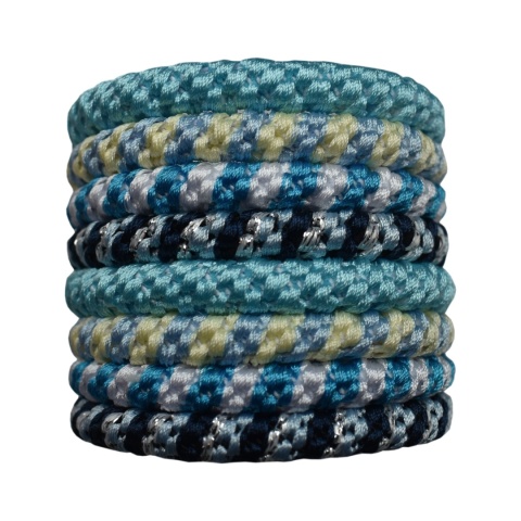 Zestaw Gumek Frotek Elastyczne Frotki Gumki Mocne do Włosów 8 szt Niebieskie