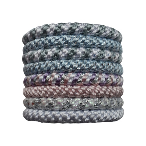 Zestaw Gumek Frotek Elastyczne Frotki Gumki Mocne do Włosów 8 szt Pudrowe