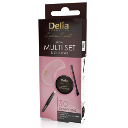 DELIA Multi-set do Brwi - Pomada, Szablony -Brąz