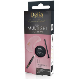 DELIA Multi-set do Brwi - Pomada, Szablony -Grafit