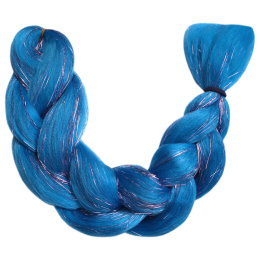 Włosy Syntetyczne Kolorowe Warkoczyki Brokatowe Niebieski