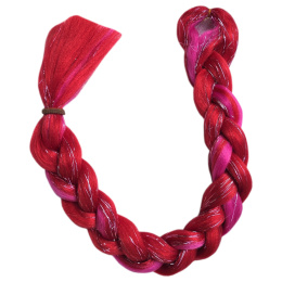 Włosy Syntetyczne Kolorowe Warkoczyki Brokatowe Czerwono Różowe